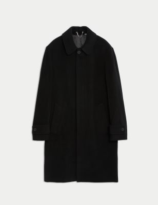 

Mens Autograph Wool Rich Collar Coat with Cashmere - Black, Black