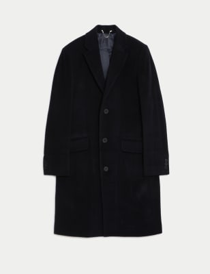 

Mens Autograph Wool Rich Revere Coat with Cashmere - Navy, Navy