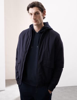 

Mens Autograph Padded Blouson Jacket with Stormwear™ - Dark Navy, Dark Navy