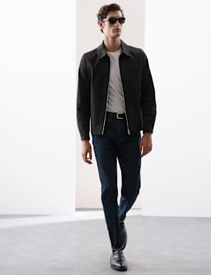 Autograph Pure Cotton Harrington Jacket - S - Dark Navy, Dark Navy