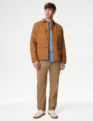 

Mens M&S Collection Leichte Jacke aus reiner Baumwolle mit Teddyfutter - Sand, Sand