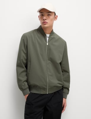 

Mens M&S Collection Bomber Jacket with Stormwear™, Sage Green