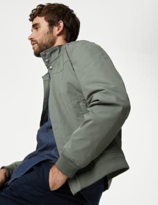 

Mens M&S Collection Funnel Neck Bomber Jacket with Stormwear™ - Sage, Sage