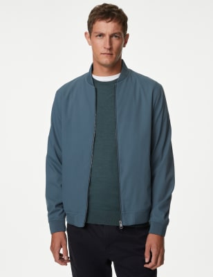 

Mens M&S Collection Bomber Jacket with Stormwear™ - Steel Blue, Steel Blue