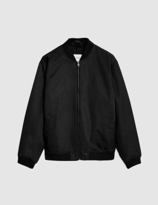 

Mens M&S Collection Satin Bomber Jacket - Black, Black