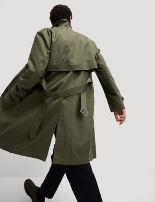 

Mens M&S Collection Cotton Blend Trench - Hunter Green, Hunter Green