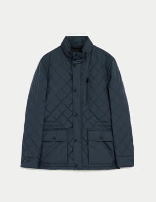 

Mens M&S Collection Quilted Utility Jacket with Stormwear™ - Navy, Navy