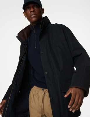 

Mens M&S Collection Cotton Rich Parka Jacket with Stormwear™ - Navy, Navy