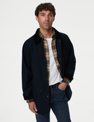 

Mens M&S Collection Cotton Rich Parka Jacket with Stormwear™ - Dark Navy, Dark Navy