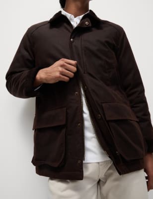 

Mens M&S Collection Pure Cotton Wax Jacket with Stormwear™ - Brown, Brown