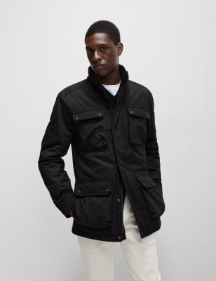 

Mens M&S Collection Pure Cotton Wax Jacket with Stormwear™ - Black, Black