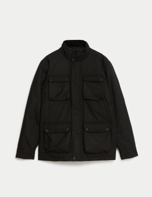 

Mens M&S Collection Pure Cotton Wax Jacket with Stormwear™ - Black, Black