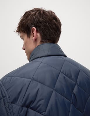 

Mens M&S Collection Quilted Padded Jacket with Stormwear™ - Navy, Navy