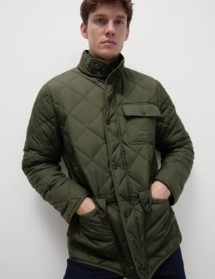 

Mens M&S Collection Quilted Padded Jacket with Stormwear™ - Green, Green