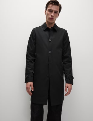 

Mens M&S Collection Cotton Blend Mac - Black, Black