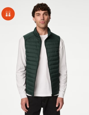 

Mens M&S Collection Feather and Down Gilet with Stormwear™ - Green, Green