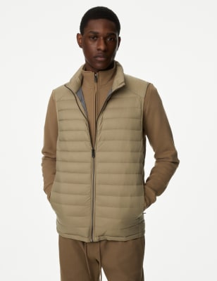 

Mens M&S Collection Feather and Down Gilet with Stormwear™ - Stone, Stone