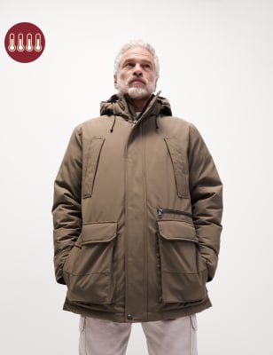 

Mens M&S Collection Wattierte Parkajacke mit Stormwear™ - Stone, Stone