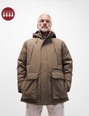 

Mens M&S Collection Padded Parka Jacket with Stormwear™ - Stone, Stone