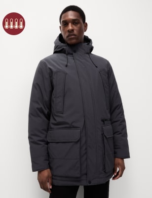 

Mens M&S Collection Wattierte Parkajacke mit Stormwear™ - Grey, Grey