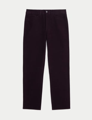 

Mens M&S Collection Straight Fit Italian Moleskin 5 Pocket Trousers - Raisin, Raisin