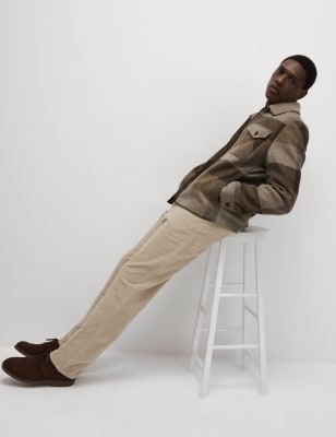 

M&S Collection Pantalón de corte regular en molesquín italiano con 5 bolsillosMens - Stone, Stone