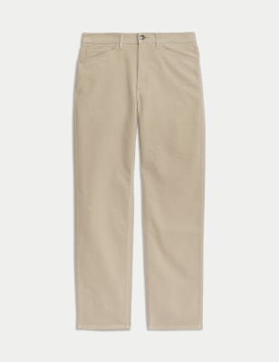 

Mens M&S Collection Straight Fit Italian Moleskin 5 Pocket Trousers - Stone, Stone