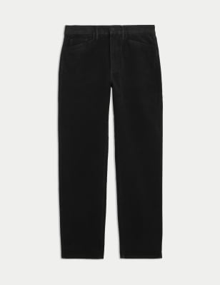 

Mens M&S Collection Straight Fit Italian Moleskin 5 Pocket Trousers - Black, Black