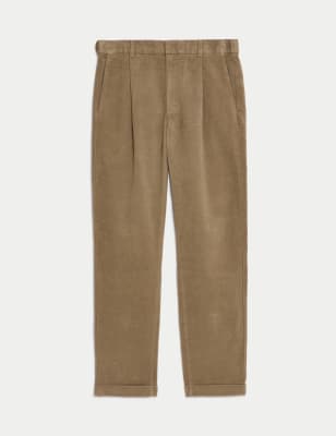 

Mens M&S Collection Regular Fit Italian Moleskin Pleated Trousers - Caramel, Caramel