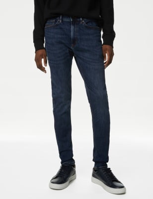 

Mens M&S Collection Skinny Fit 360 Flex Jeans - Medium Blue, Medium Blue