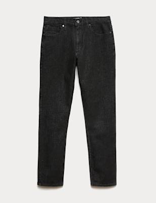 Mens Autograph Slim Fit 360 Flex Stretch Jeans, Black Denim
