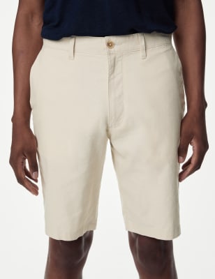 

Mens M&S Collection Linen Rich Chino Shorts - Stone, Stone