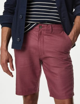 

M&S Collection Chinos cortos con linoMens - Wine, Wine