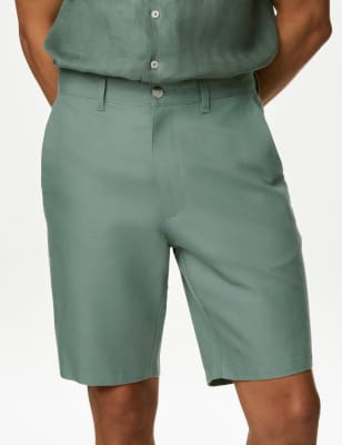 

Mens M&S Collection Linen Blend Chino Shorts - Antique Green, Antique Green