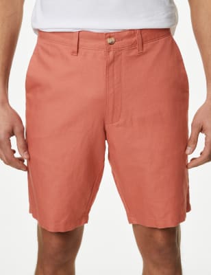 

Mens M&S Collection Linen Blend Chino Shorts - Terracotta, Terracotta