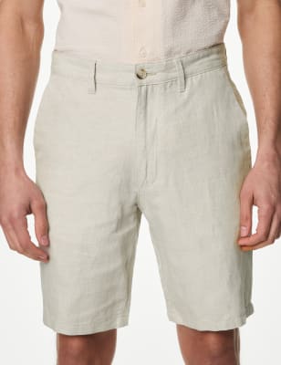 

M&S Collection Chinos cortos con linoMens - Stone, Stone