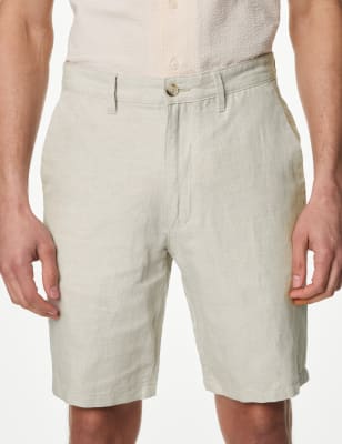 

Mens M&S Collection Linen Blend Chino Shorts - Stone, Stone