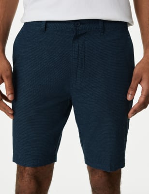 

M&S Collection Chinos cortos texturizados de linoMens - Blue Mix, Blue Mix