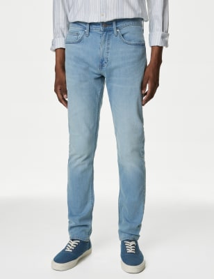 

Mens M&S Collection Slim Fit Stretch Jeans - Light Blue Mix, Light Blue Mix