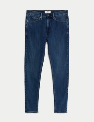 

Mens M&S Collection Skinny Fit Stretch Jeans - Blue, Blue