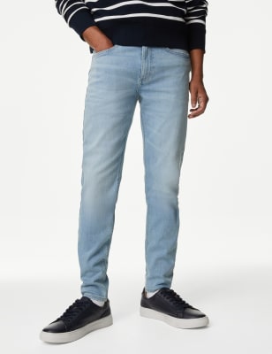 

Mens M&S Collection Skinny Fit Stretch Jeans - Light Blue Mix, Light Blue Mix