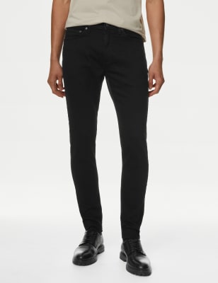 

Mens M&S Collection Schmal geschnittene Stretch-Jeans - Black, Black