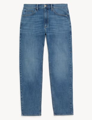 

Mens M&S Collection Straight Fit Stretch Jeans - Azure Blue, Azure Blue