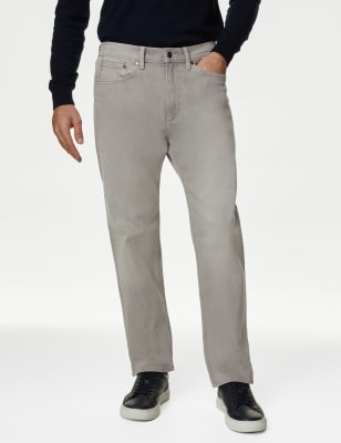 

Mens M&S Collection Straight Fit Stretch Jeans - Light Grey, Light Grey