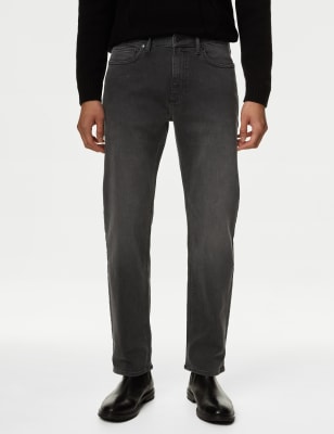 

Mens M&S Collection Straight Fit Stretch Jeans - Dark Grey, Dark Grey