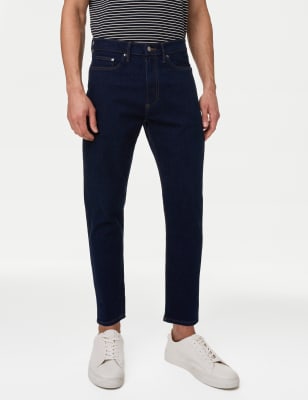 

Mens M&S Collection Tapered Fit Stretch Jeans - Indigo, Indigo