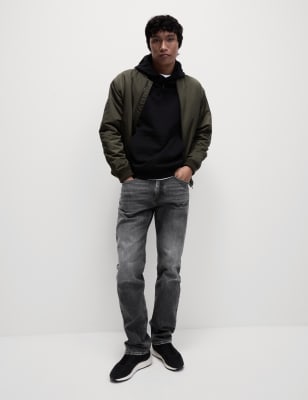 

M&S Collection Jeans de corte recto elásticos con 5 bolsillos y diseño sombreadoMens - Black Mix, Black Mix