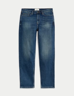 

Mens M&S Collection Relaxed Tapered Vintage Wash Jeans - Medium Blue, Medium Blue