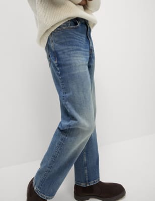 Loose Fit Vintage Wash Jeans | MEDIUM BLUE | Jeans | M&S MY