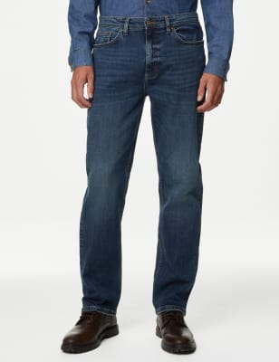 

Mens M&S Collection Locker geschnittene Jeans mit Vintage-Waschung - Indigo, Indigo